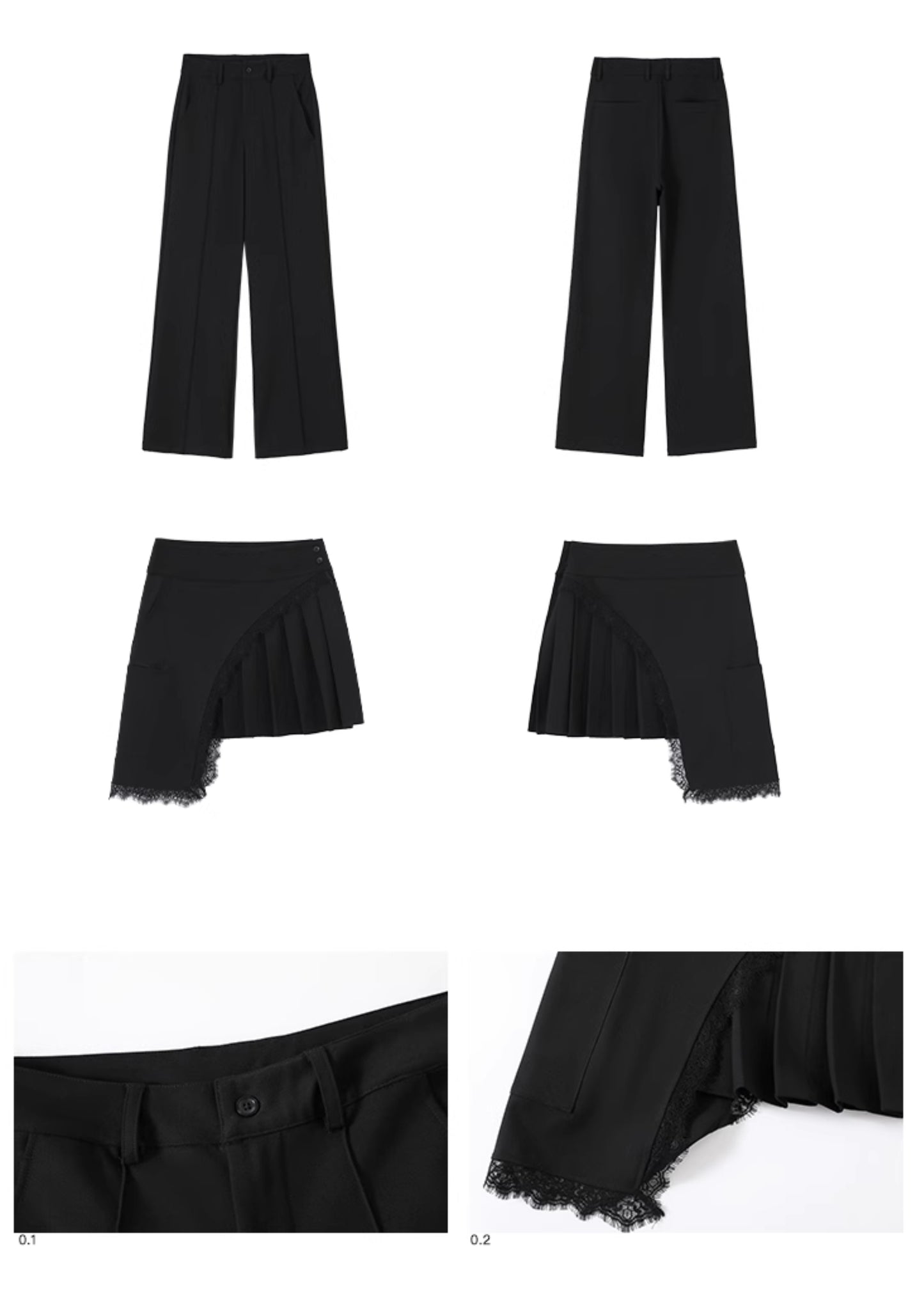 DETACHABLE LAYERED LACE CULOTTES