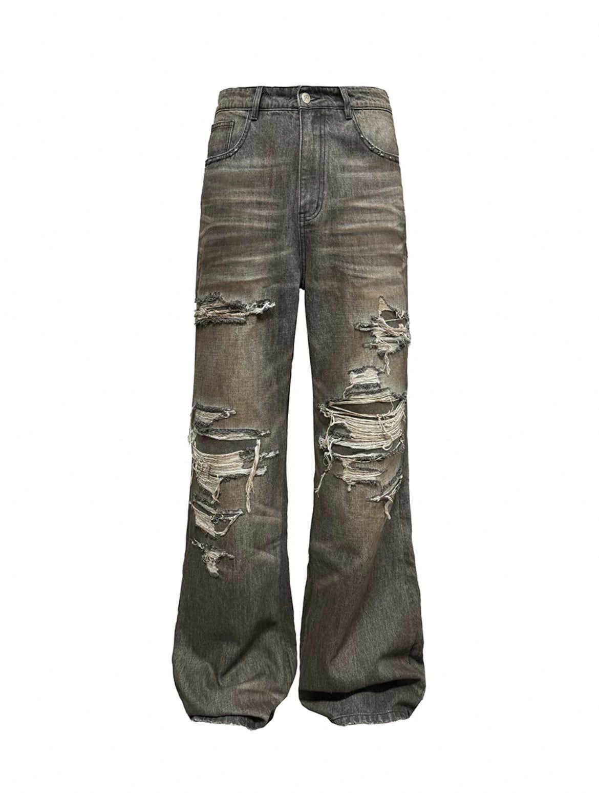 BLACK DISTRESSED DAMAGE JEANS
