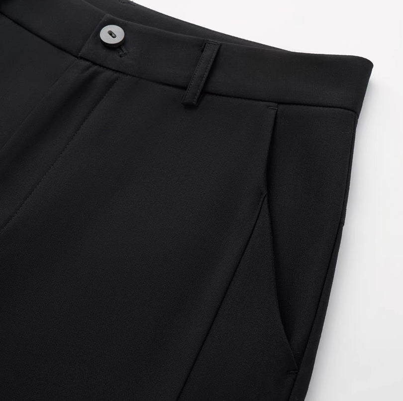 BUTTON-DOWN STRAIGHT LOOSE TROUSERS