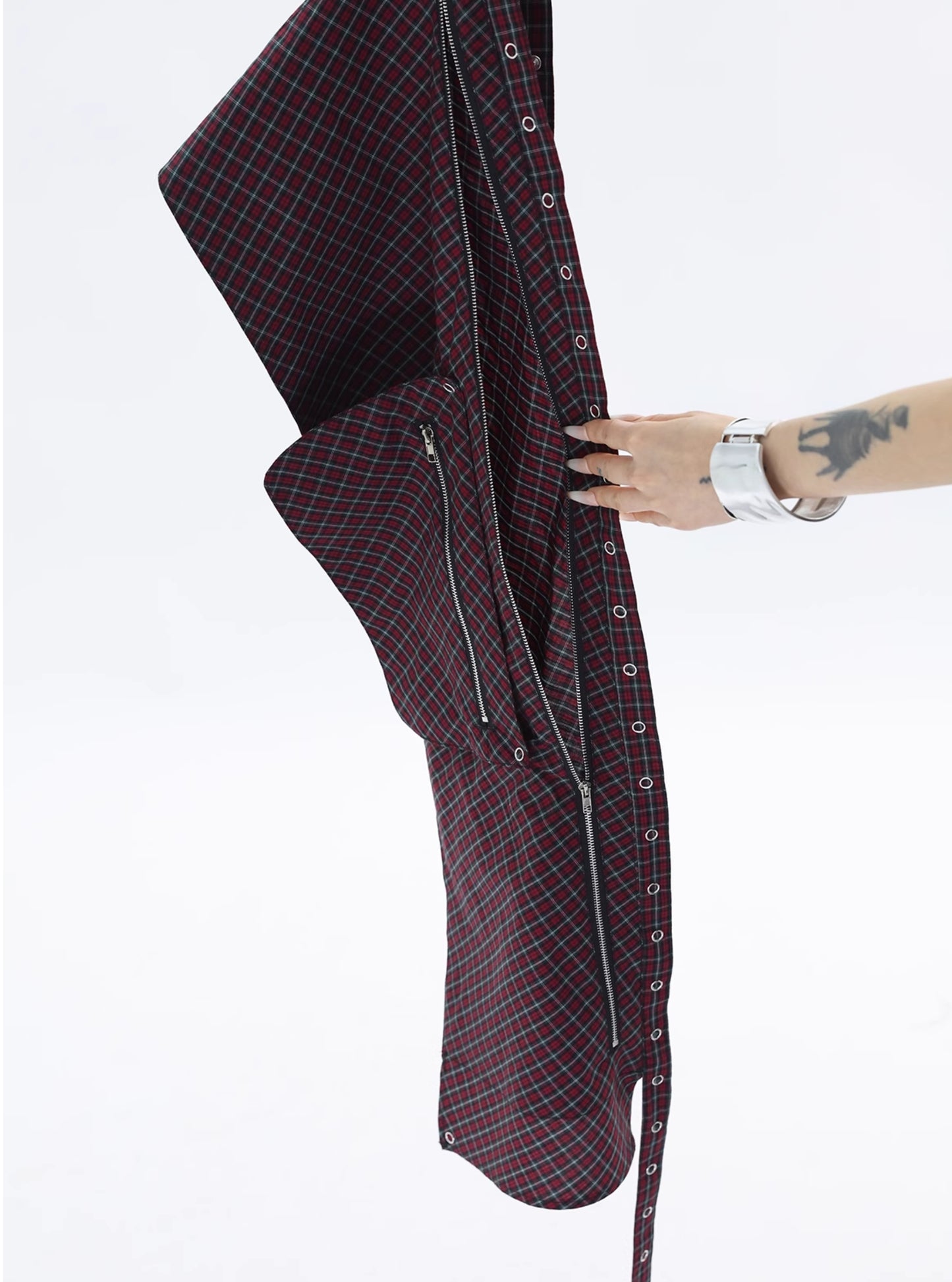 LAYERED CHECK WAIST BAG