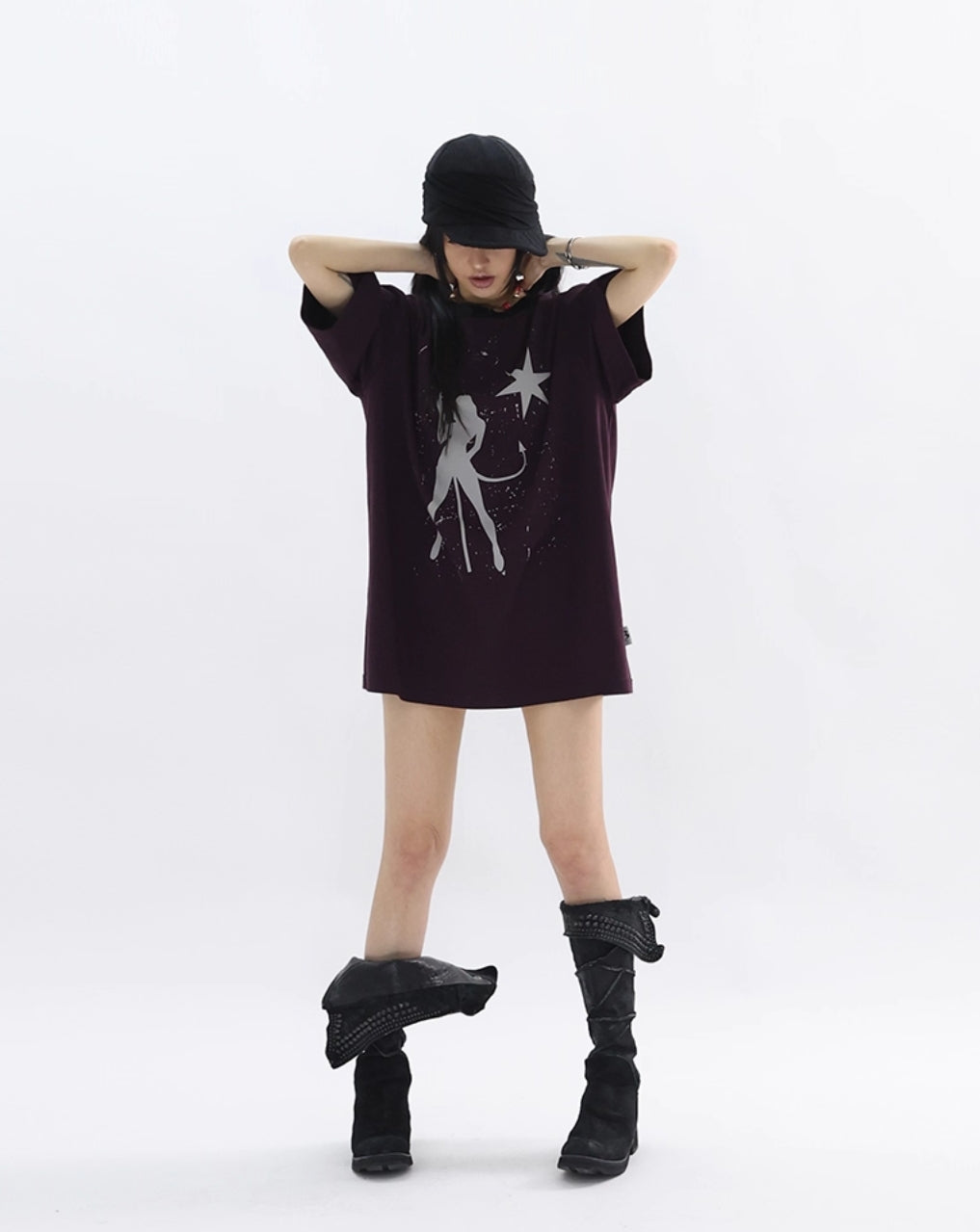 DARK PURPLE ART PRINT TEE
