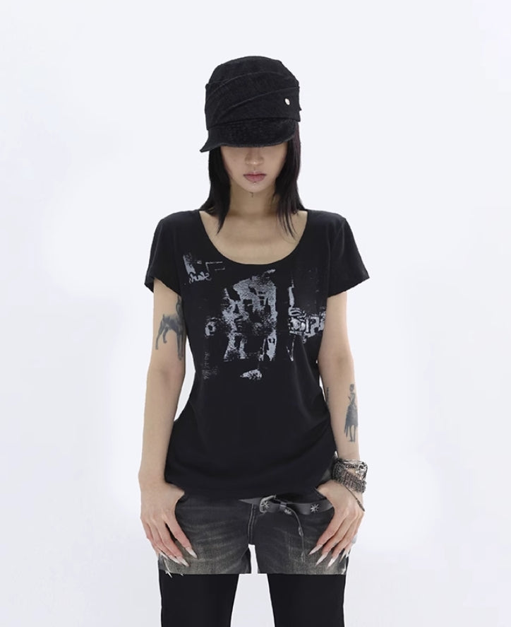 PUNK GRAFFITI TIE WAIST TEE