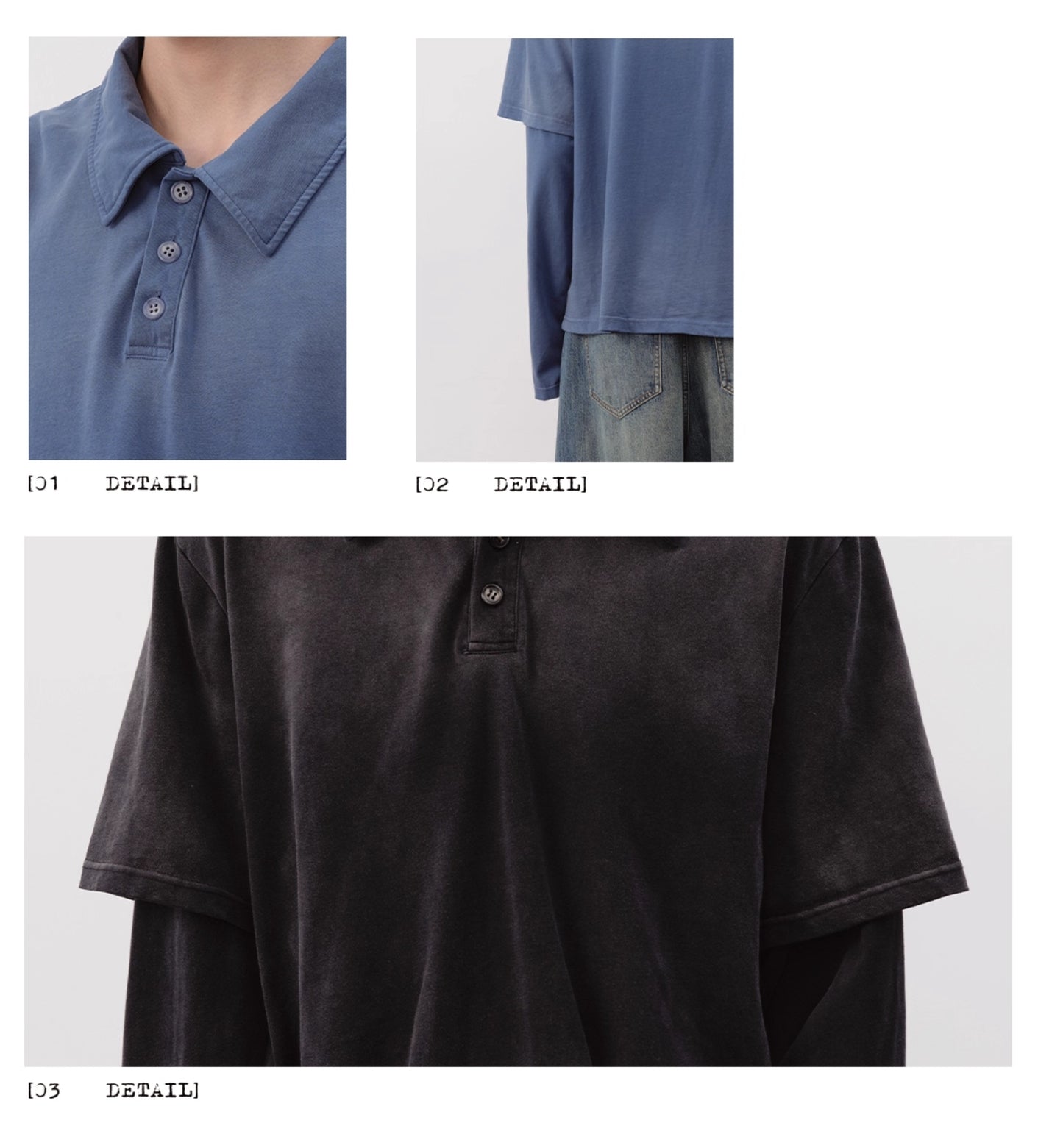 GRADIENT FAKE LAYERED POLO SHIRT