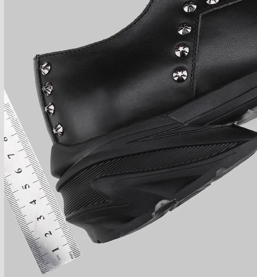 STUDDED LEATHER DERBY SHOES