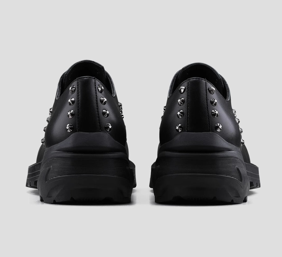 STUDDED LEATHER DERBY SHOES