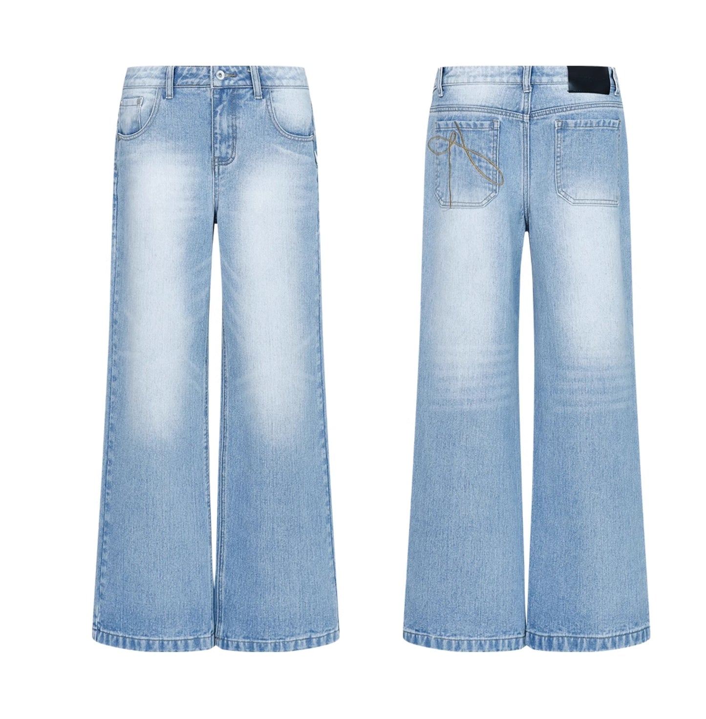 LIGHT BLUE WASHED STRAIGHT DENIM