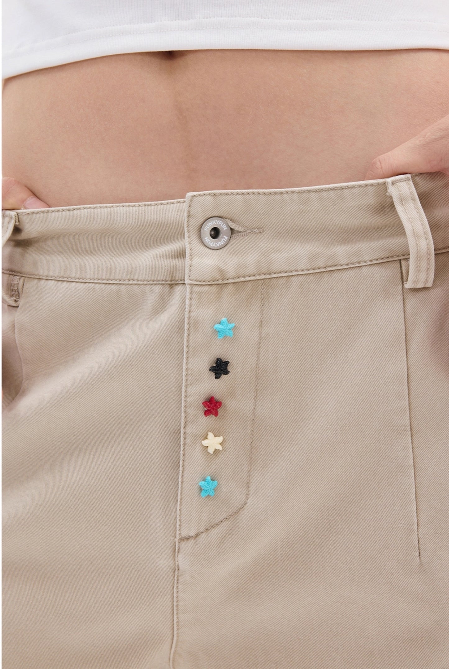 STAR BUTTON VINTAGE STRAIGHT SLACKS