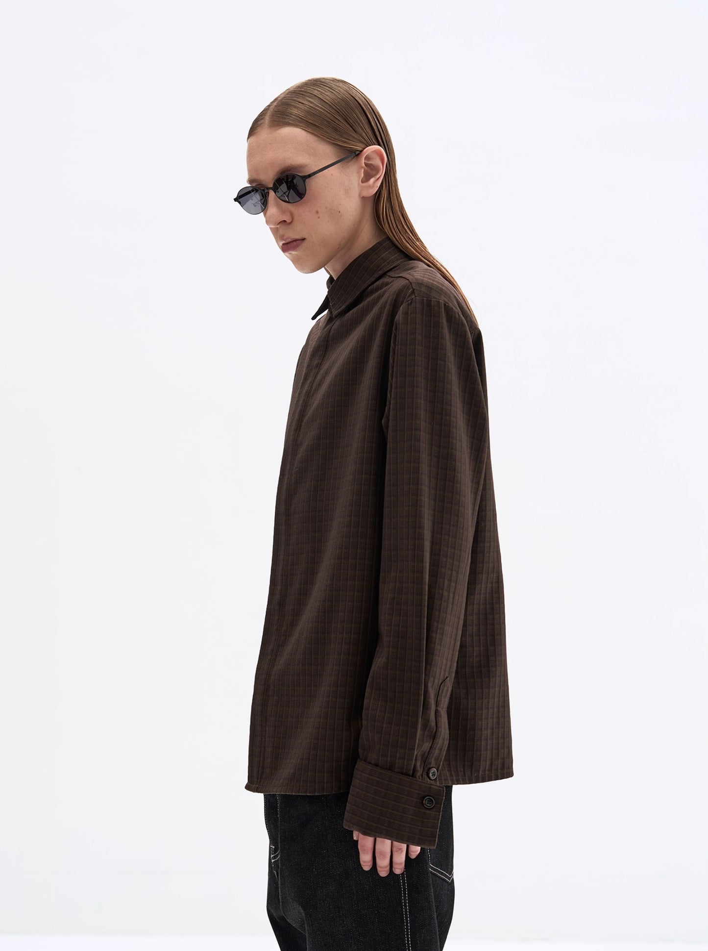 TAILORED BARLEY PATTERN SILK SHIRT