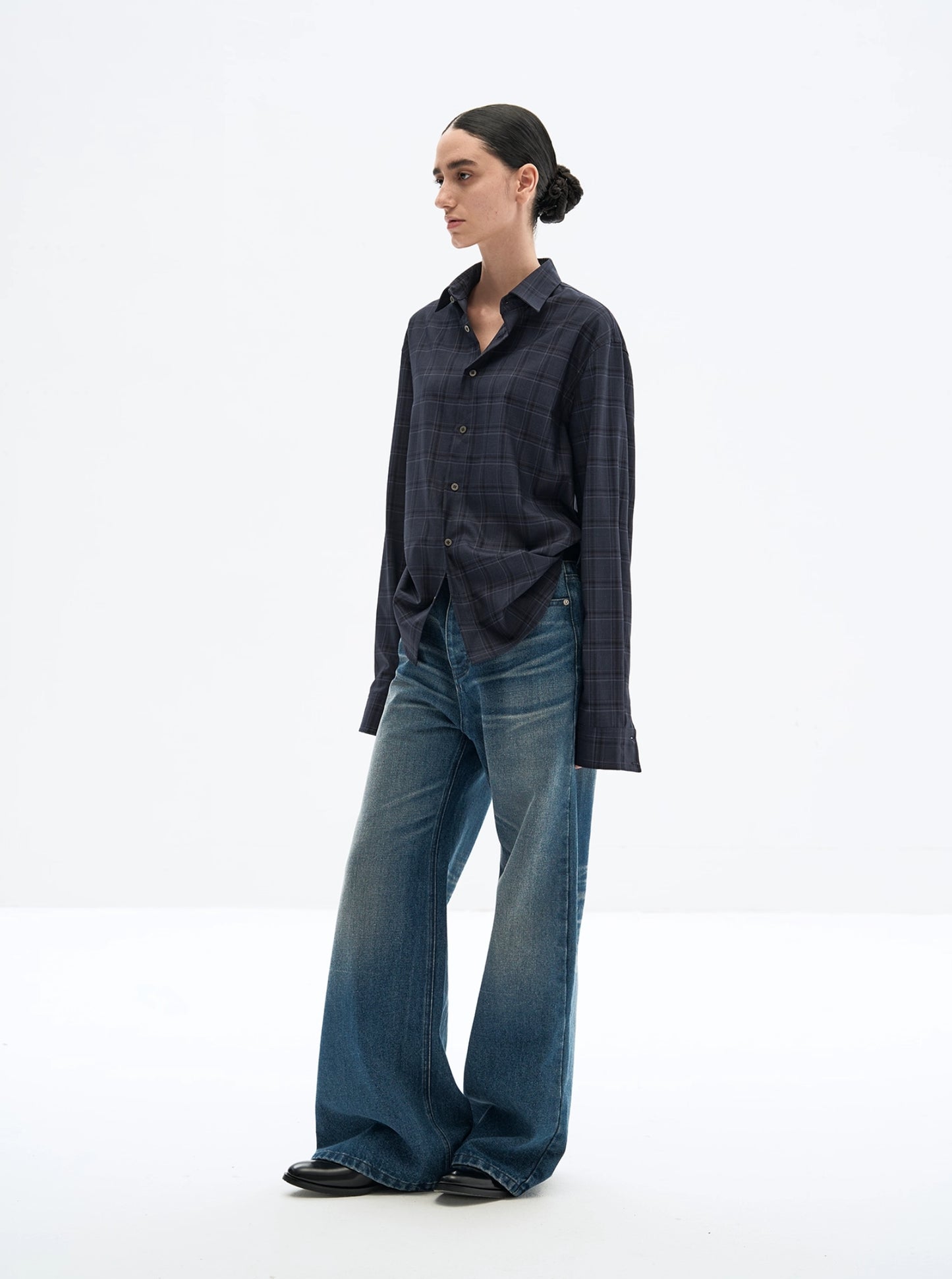 RUM BLUE PLAID BACK SHIRT