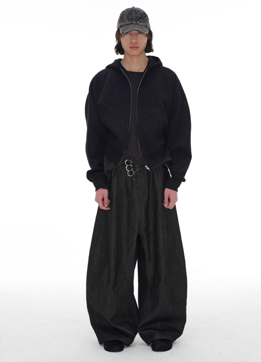 LOW CROTCH STRUCTURAL WIDE PANTS