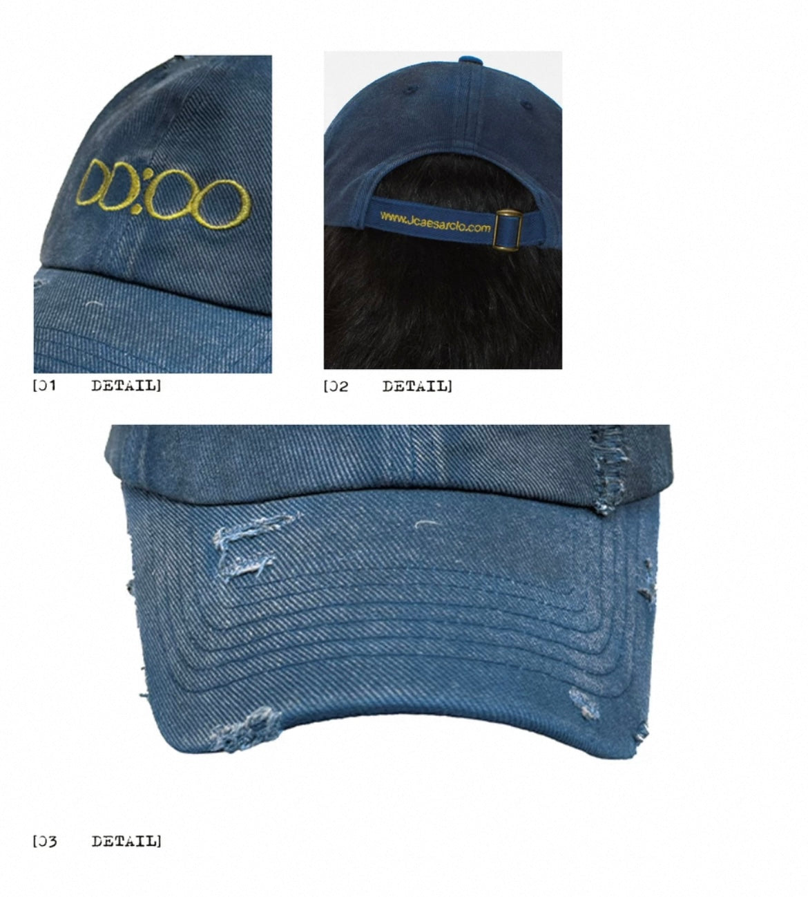 00:00 WASH BLUE LONG BRIM CAP