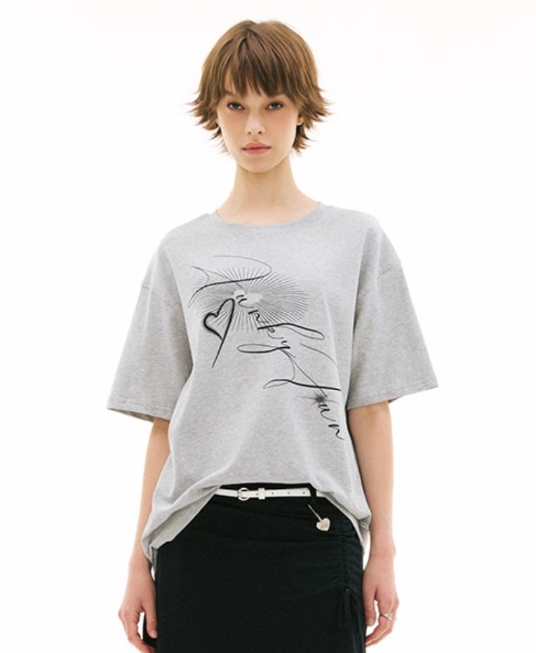 FLOWER LOGO PRINT TEE
