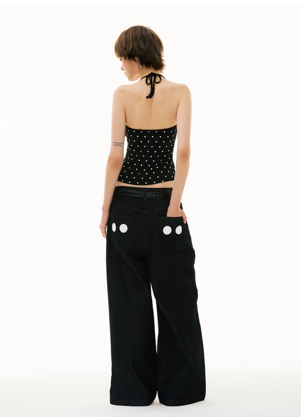 LOOSE DOT PRINT JEANS