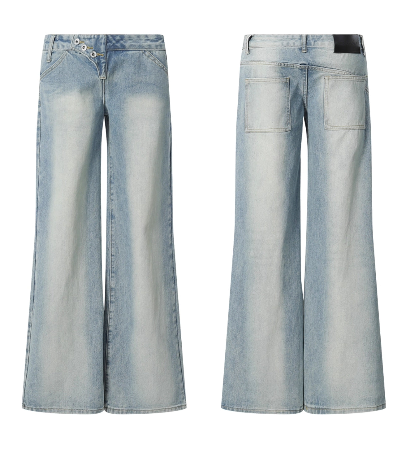 SLANT BREASTED LOW RISE JEANS