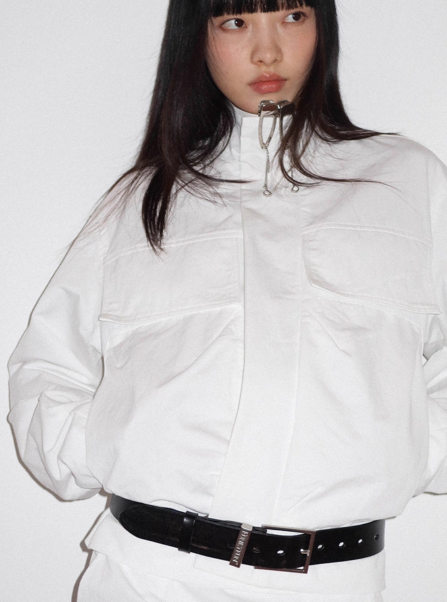 TWILL ZIP STAND COLLAR JACKET