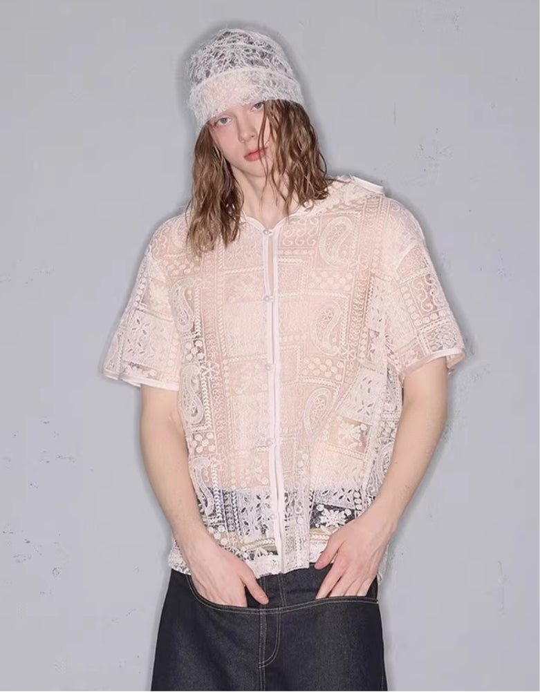JACQUARD HOODED SUMMER SHIRT