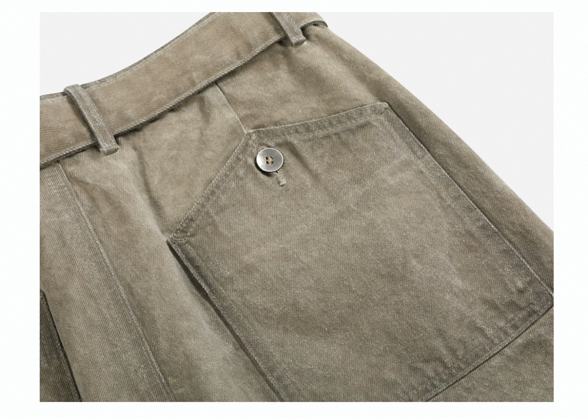 MUD DYED FADED CANVAS PANTS