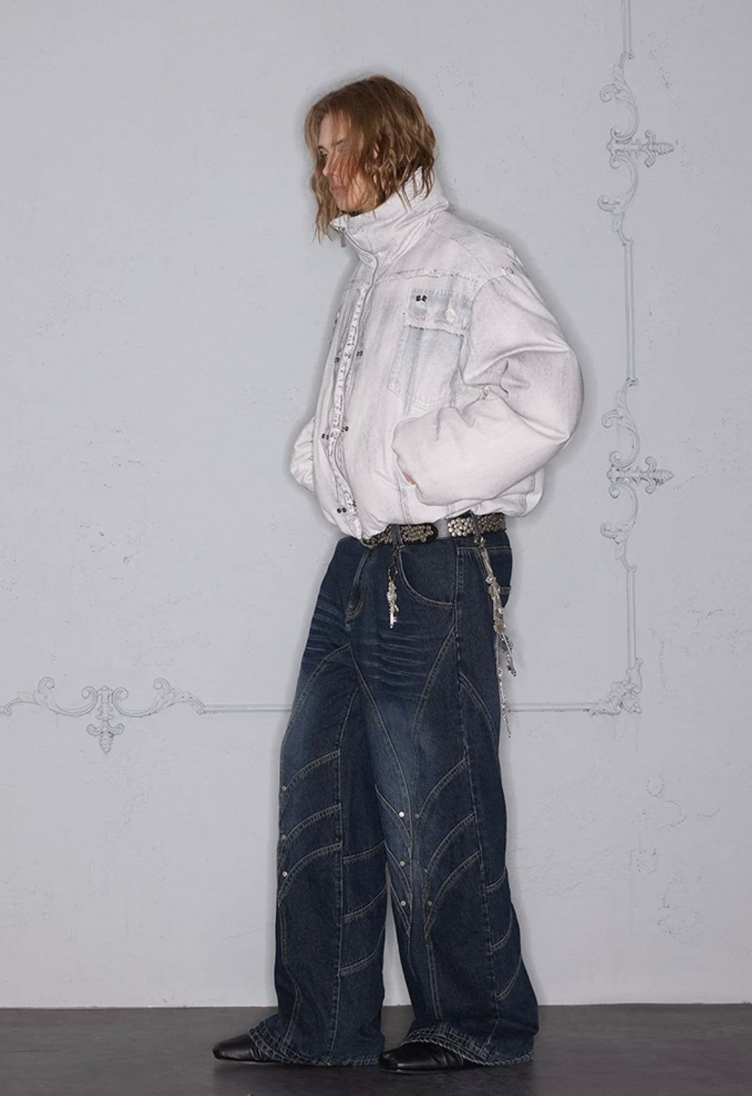 SPECIAL SHAPE WASH DENIM PANTS