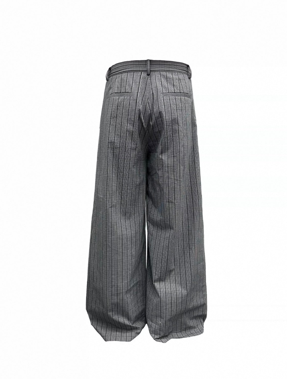 STRAIGHT WIDE LEG PLAID PANTS