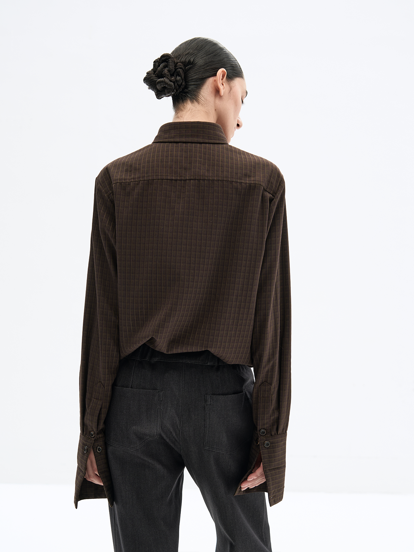 TAILORED BARLEY PATTERN SILK SHIRT