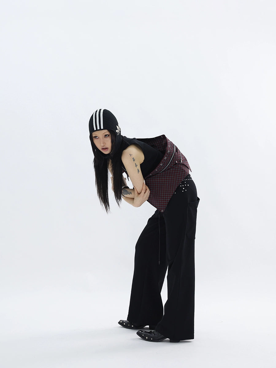 LAYERED CHECK WAIST BAG