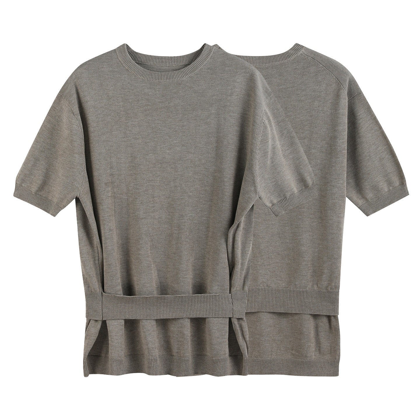CAMEL FAKE LAYER WOOL TEE