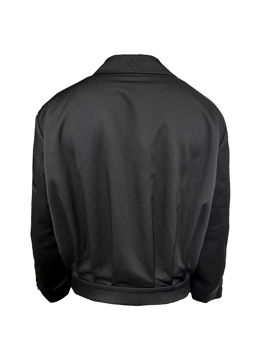 CARVED COLLAR PLEATED BLAZER