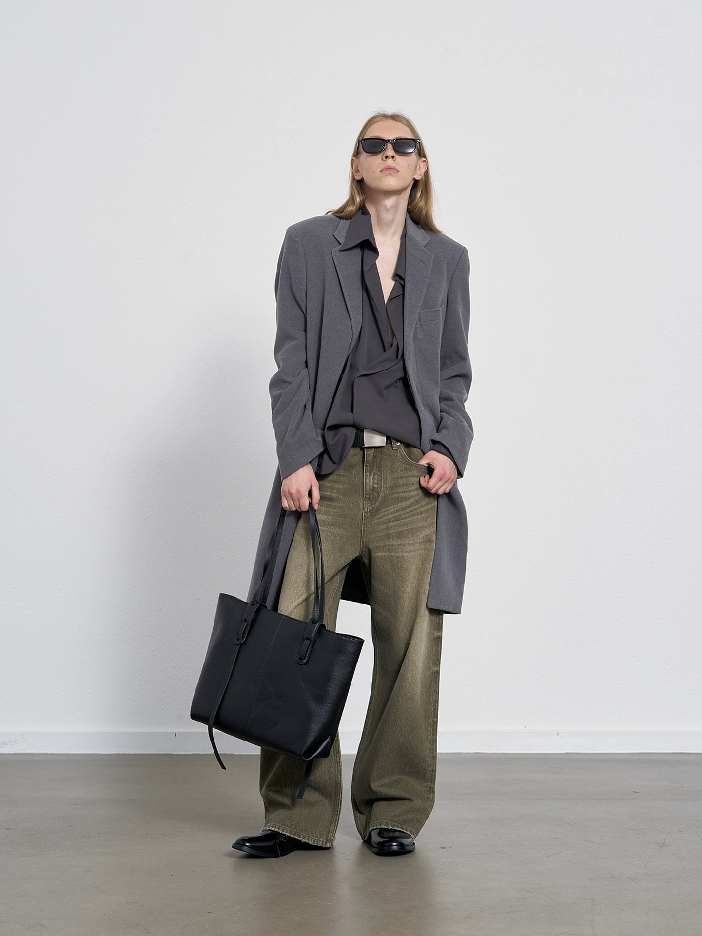 SAND BROWN STRAIGHT DENIM PANTS