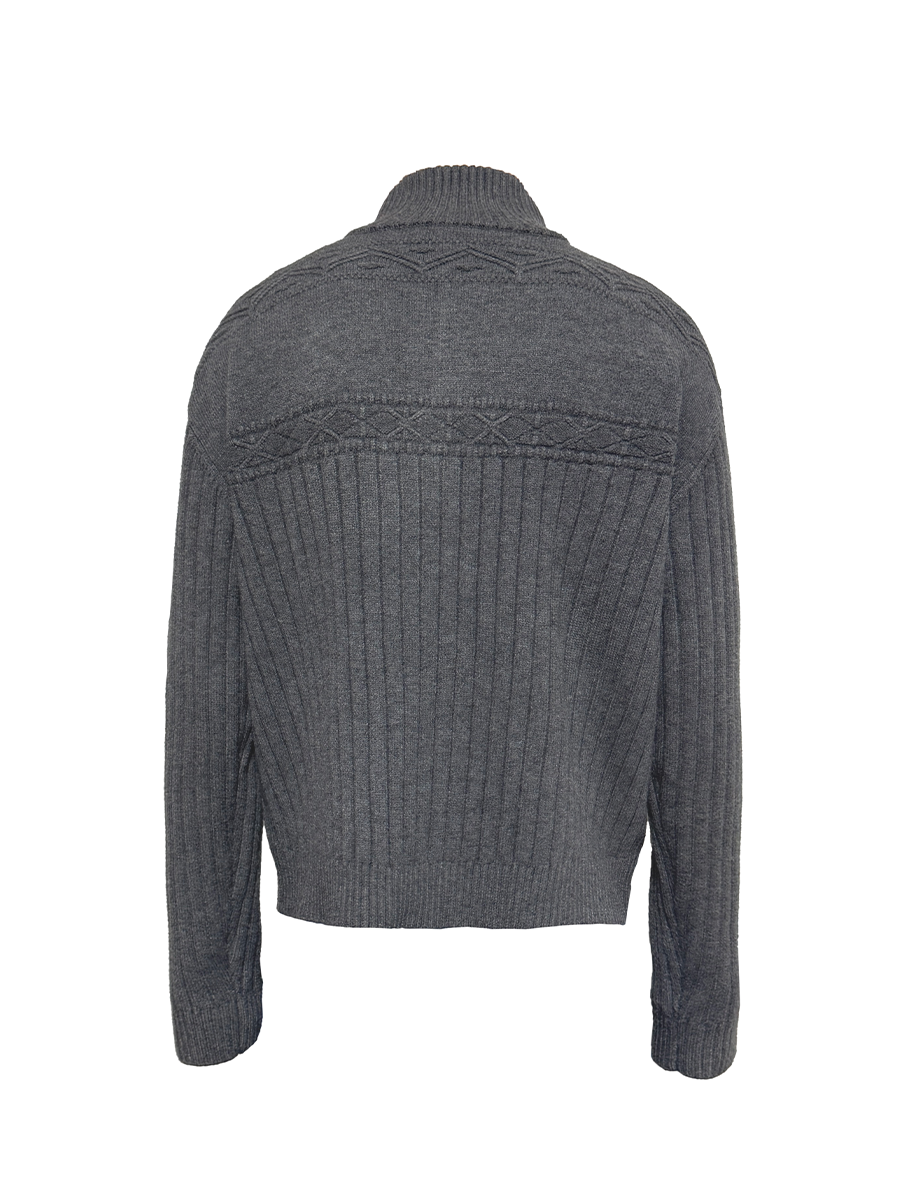 JACQUARD HEAVY WOOL SWEATER