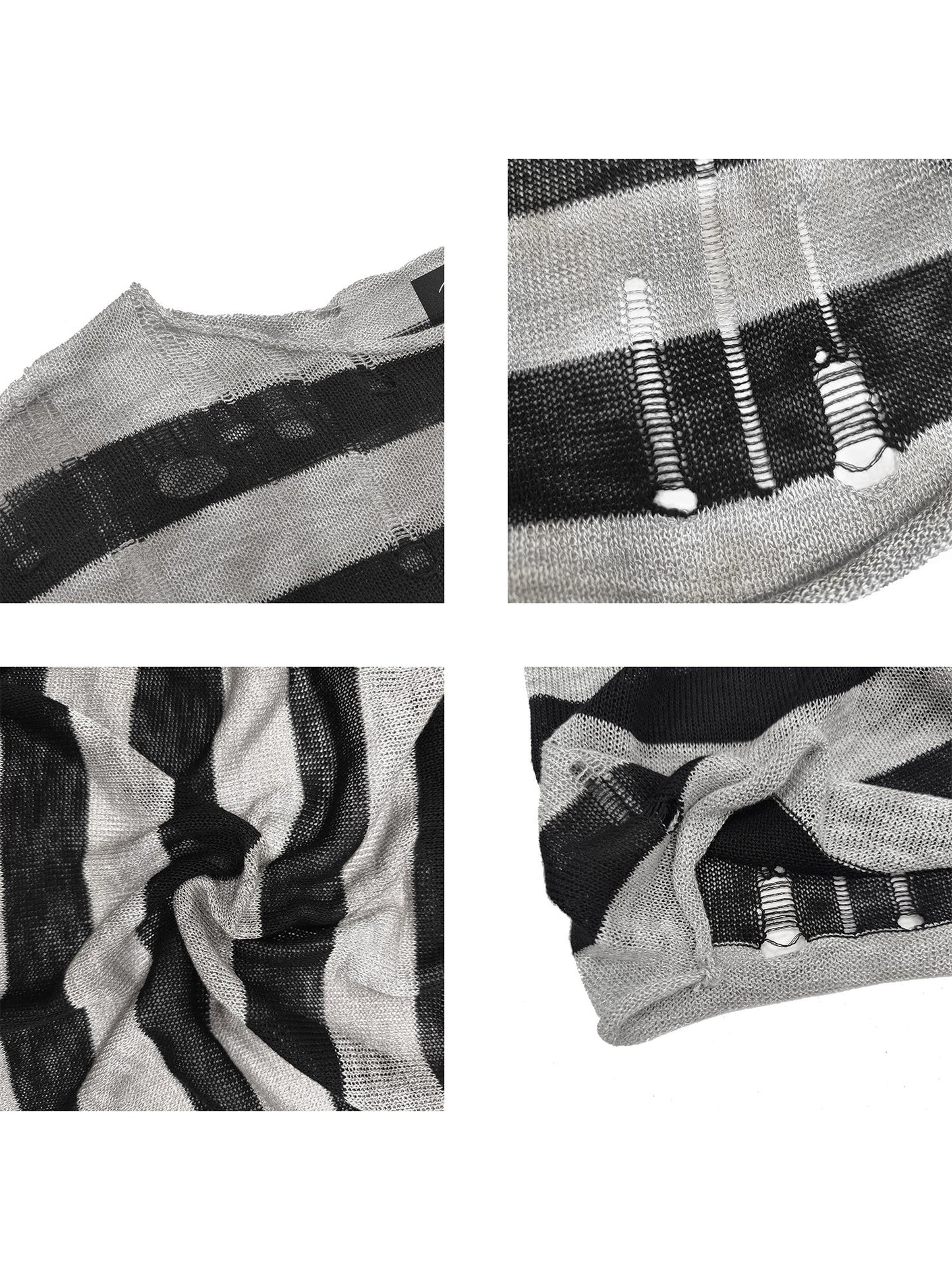 STAINED STRIPE HOOK KNIT