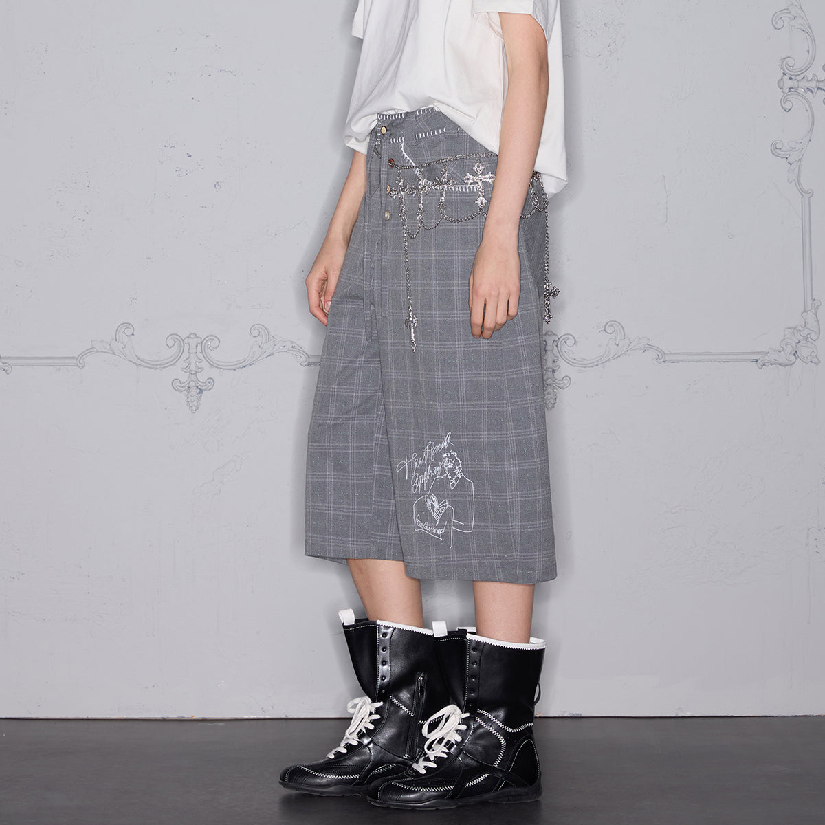 LACE UP MERCERIZED SHORTS