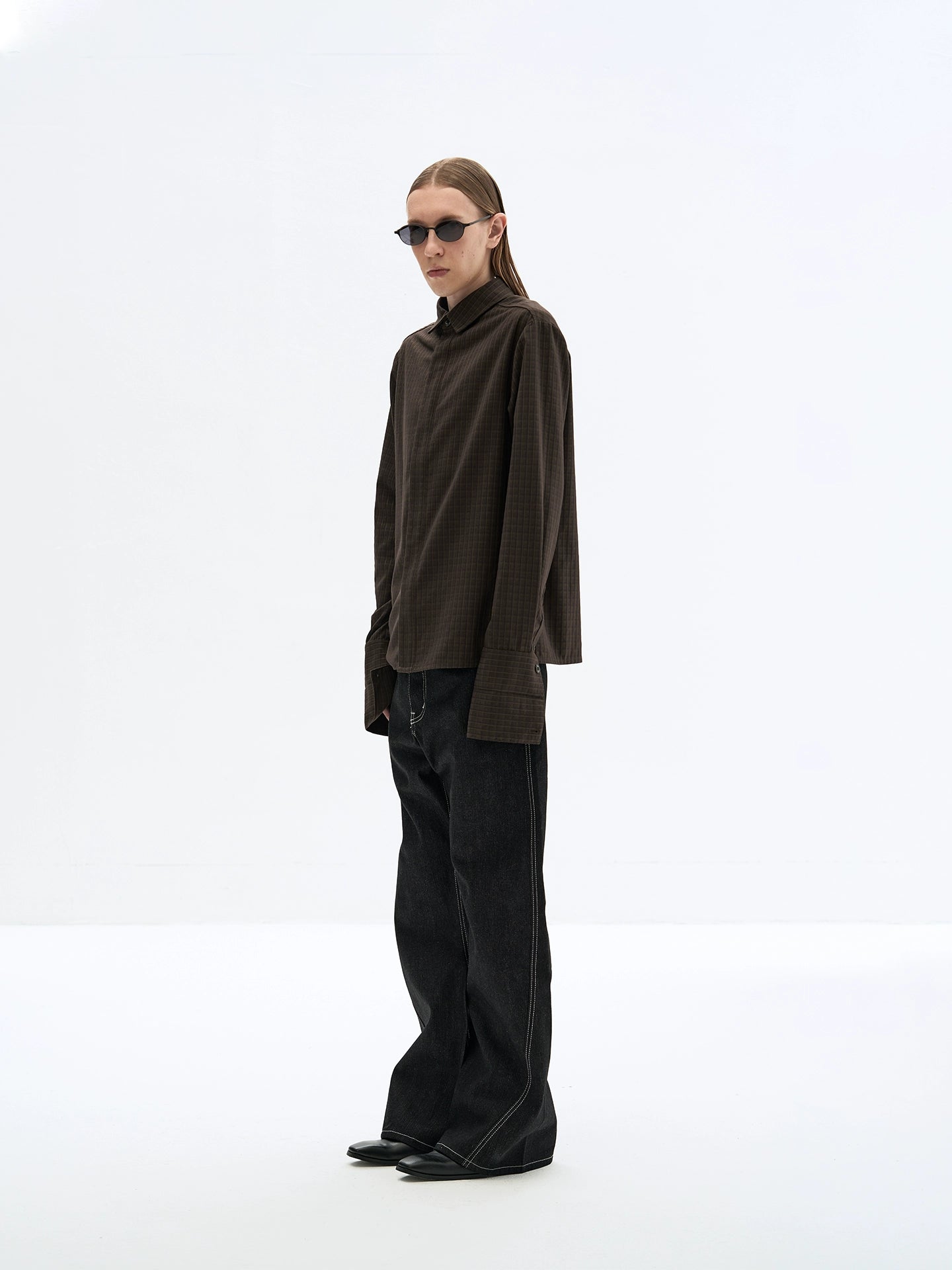 TAILORED BARLEY PATTERN SILK SHIRT