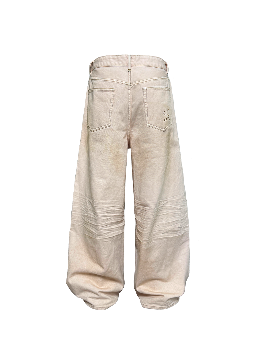 STAINED PINK DENIM PANTS