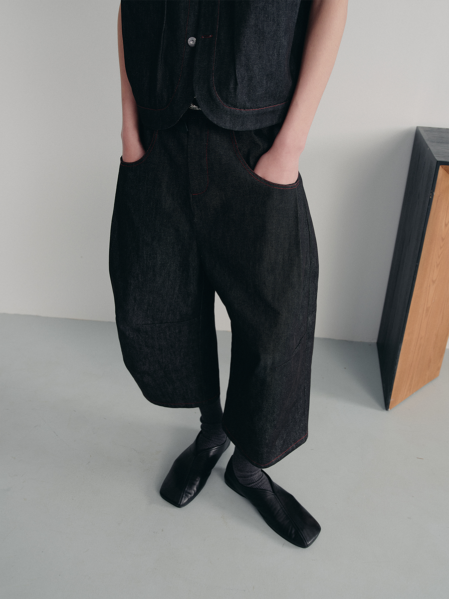 OBLIQUE TOE LEATHER MONK SHOES