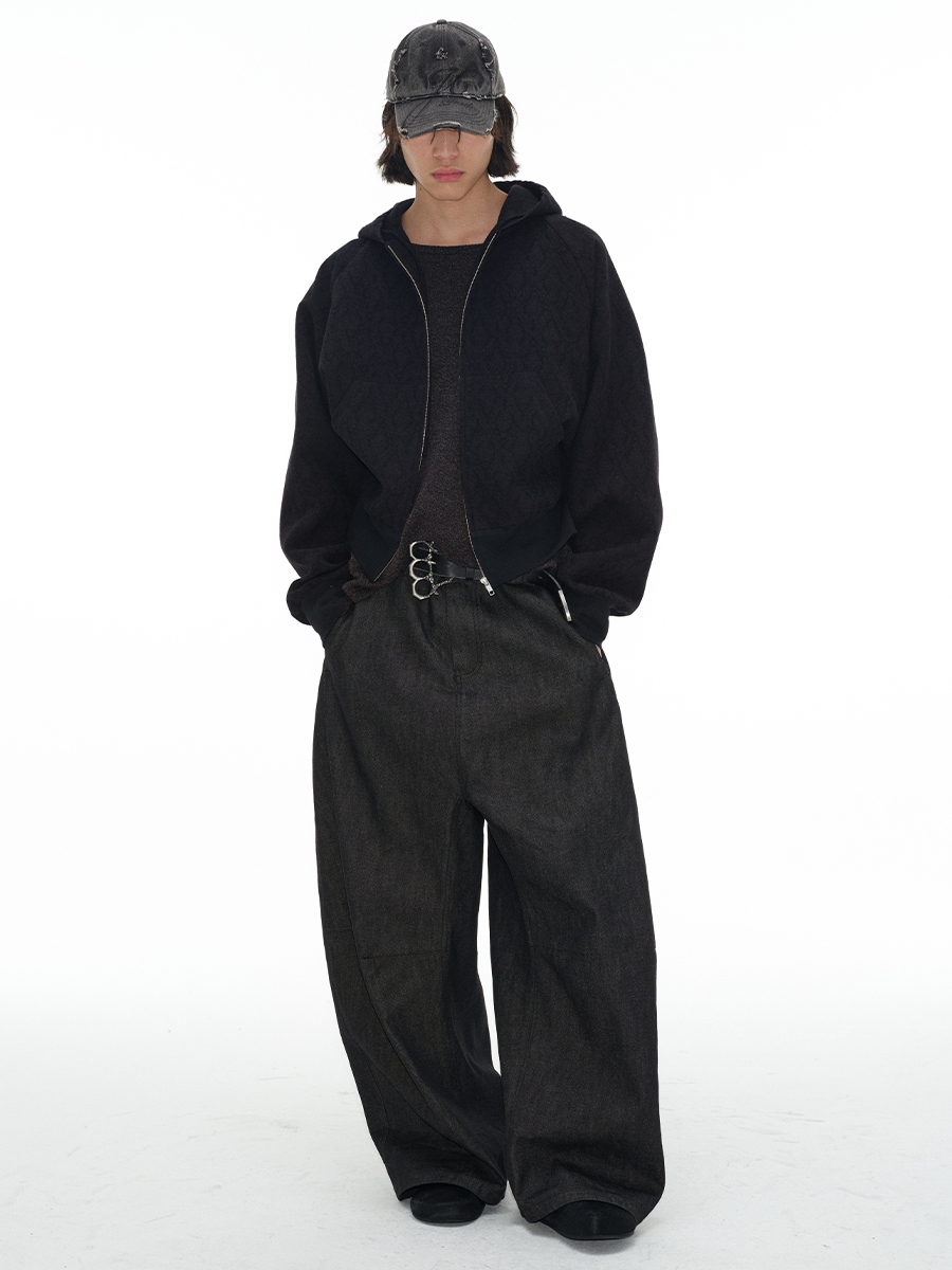 LOW CROTCH STRUCTURAL WIDE PANTS