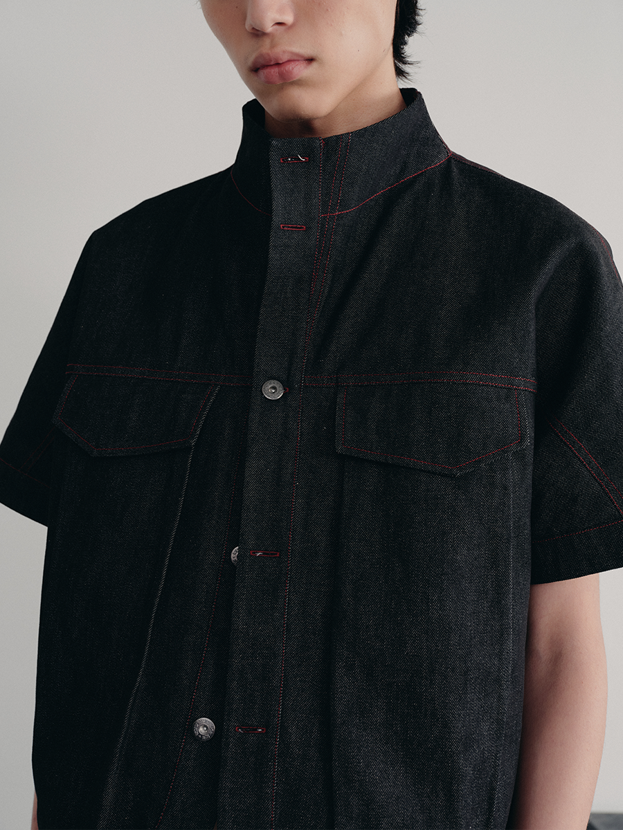 RED LINE RAW DENIM SHIRT