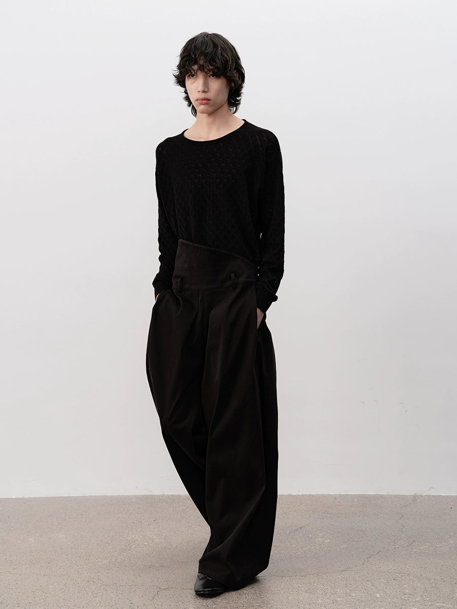DOUBLE PLEAT LOOSE TROUSERS