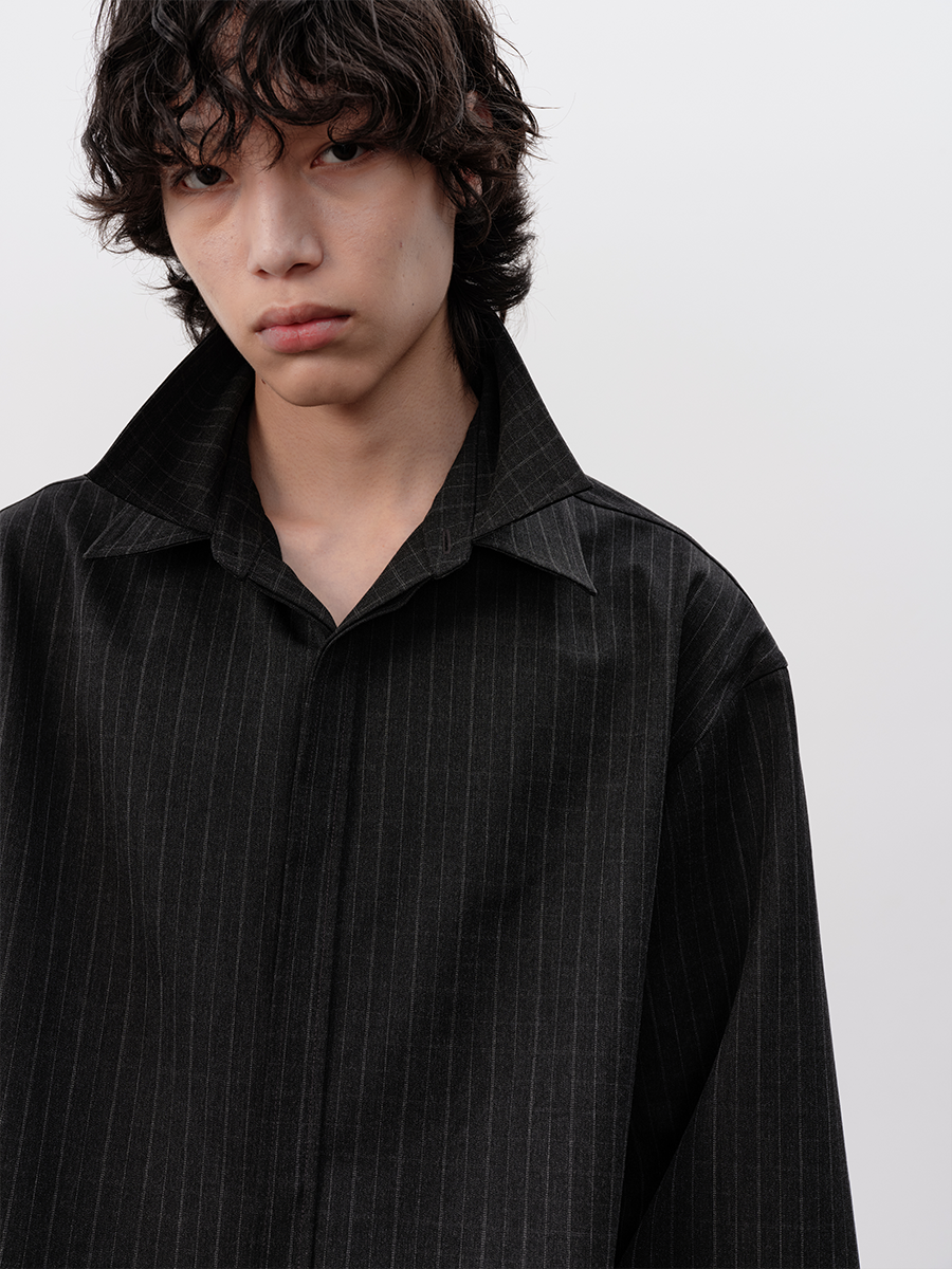 DOUBLE-SIDED STRIPE PLAID SHIRT
