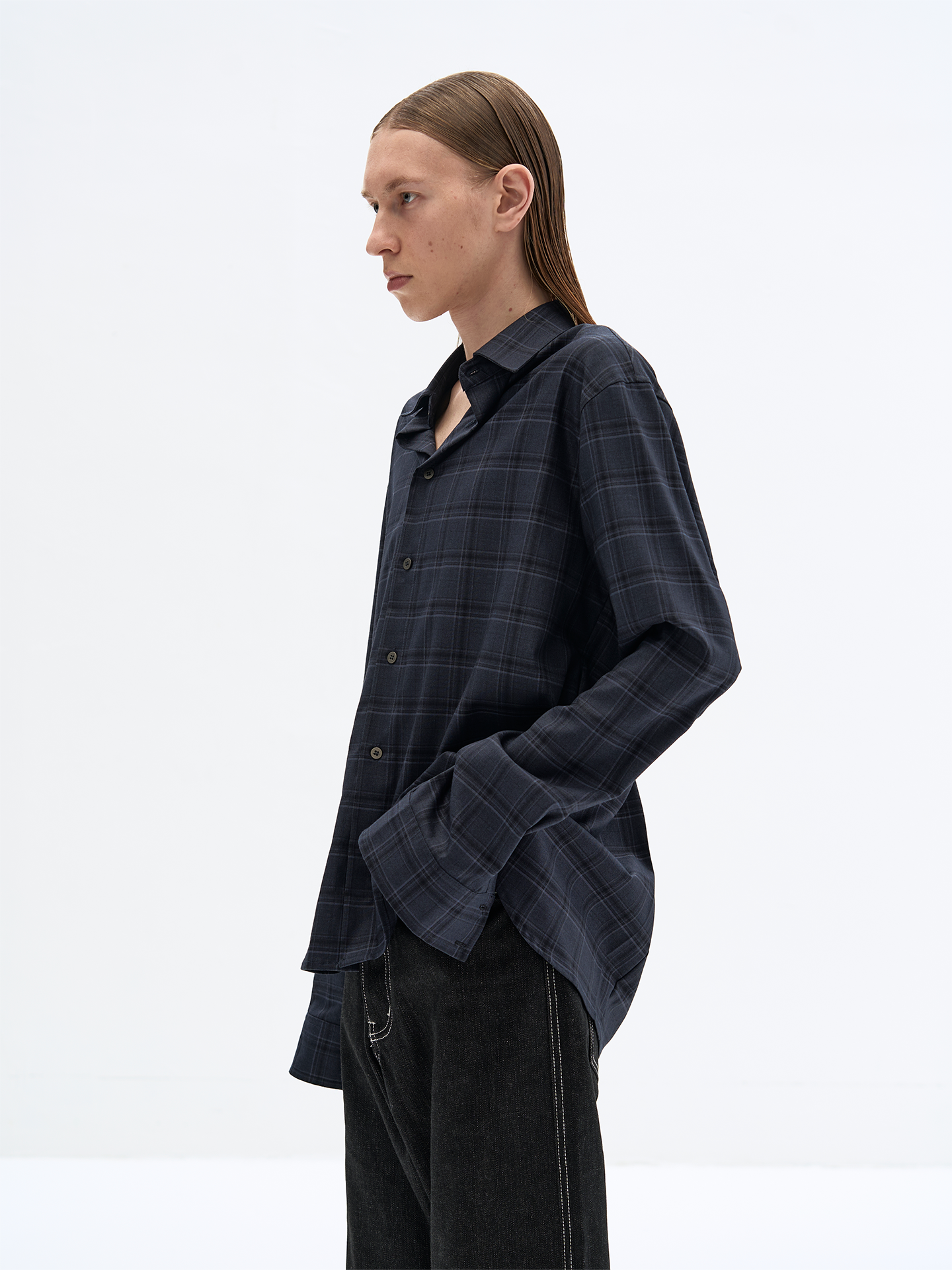 RUM BLUE PLAID BACK SHIRT
