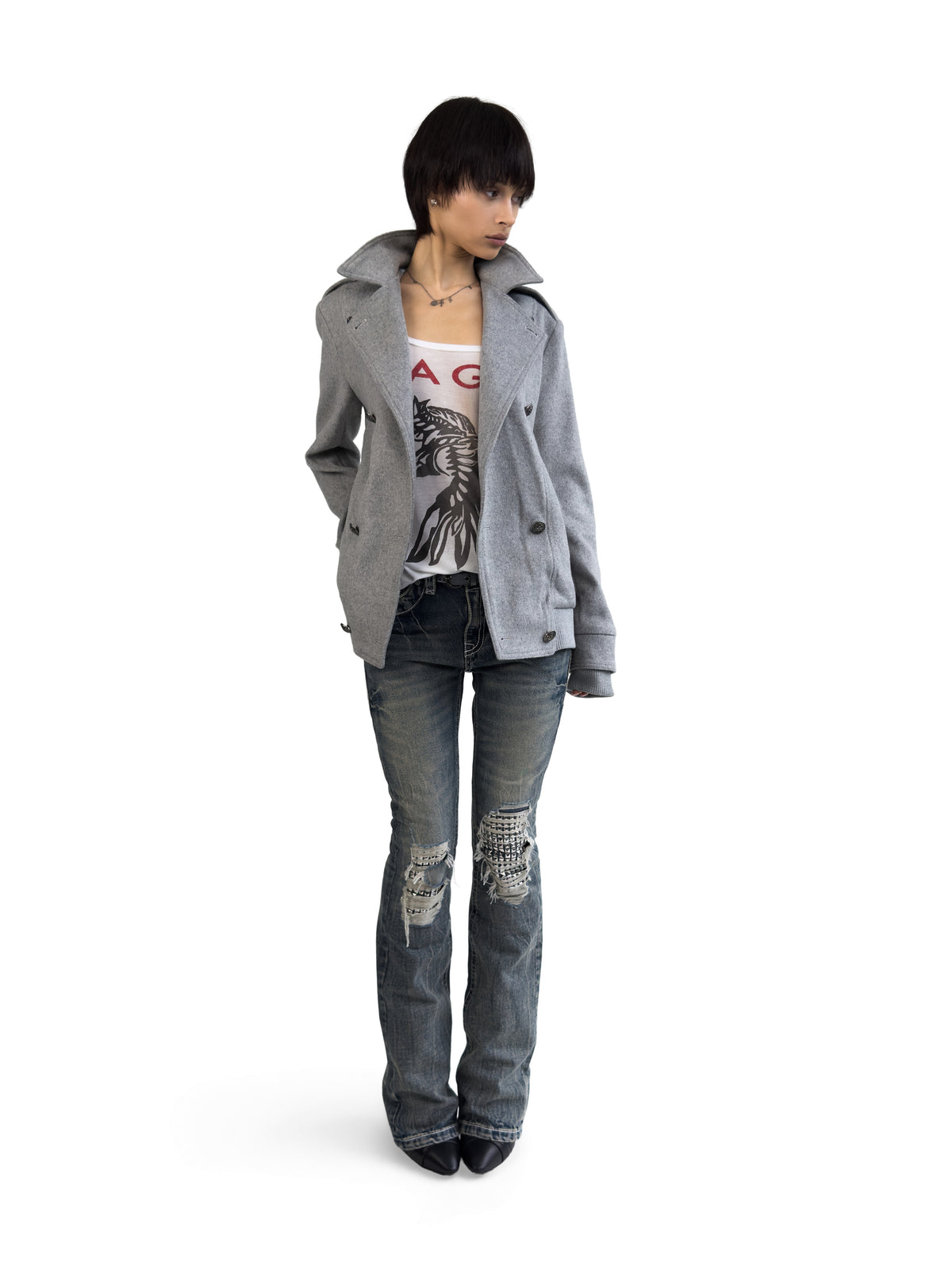 HEAVY STITCH RIVET POCKET JEANS