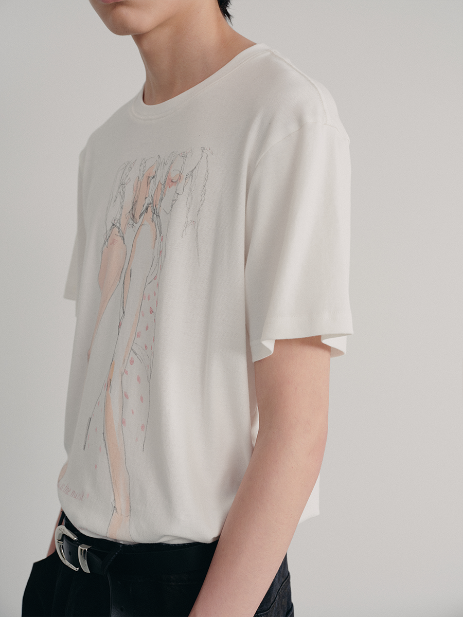 DOUBLE FLOWER PRINTED TEE