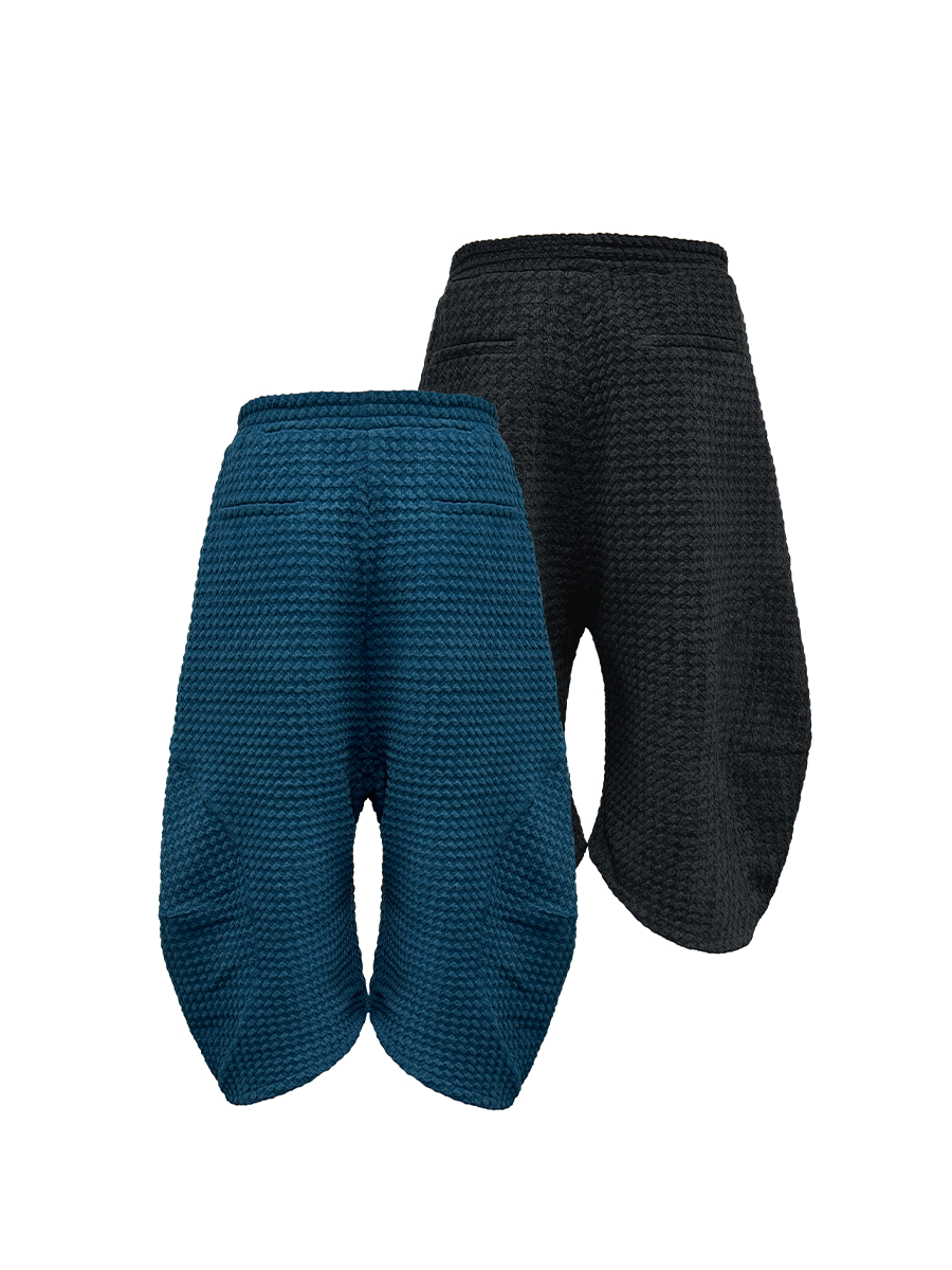 LOW CROTCH JACQUARD CROPPED FLOWER PANTS