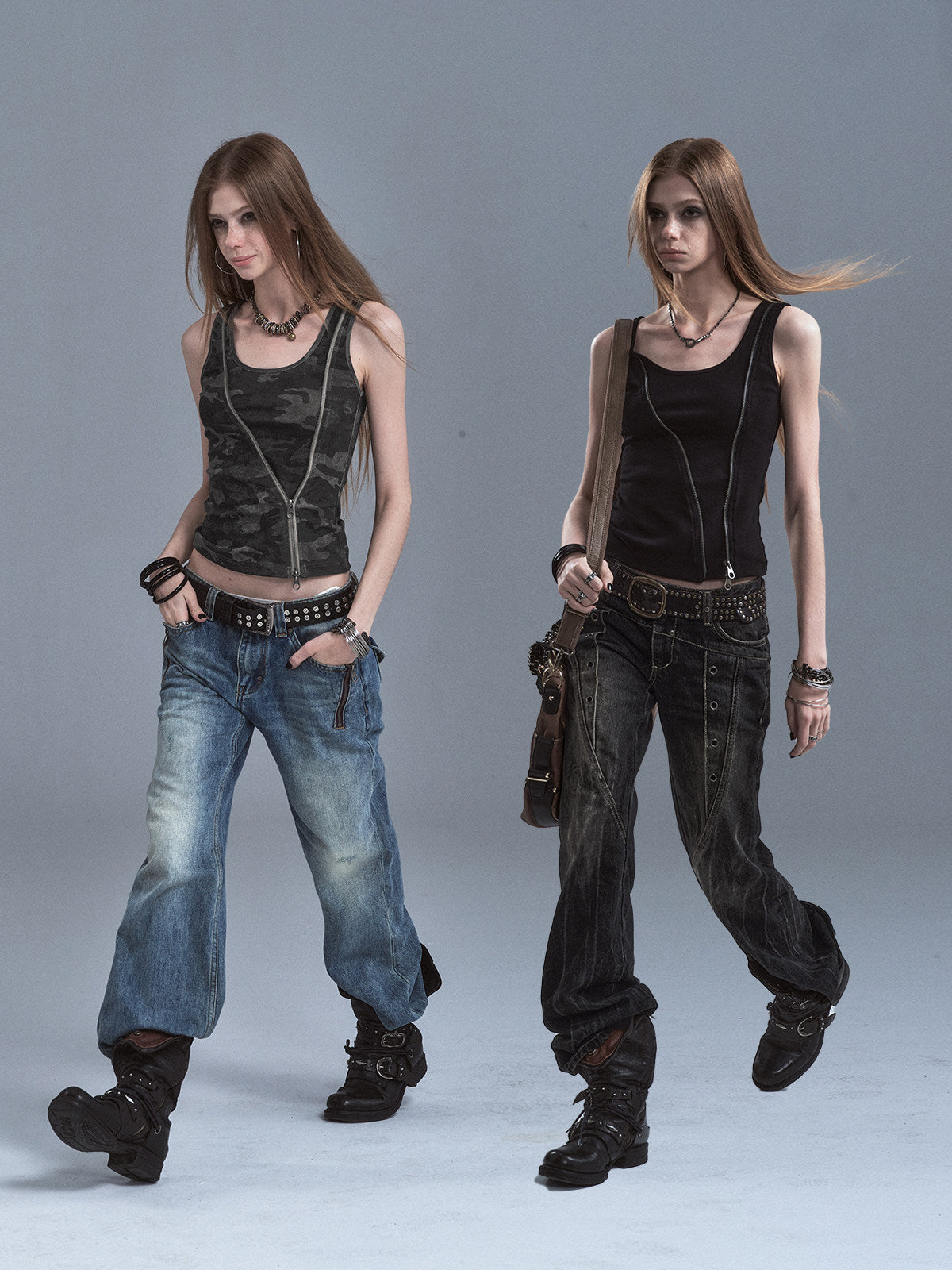 DARK CAMOUFLAGE DOUBLE ZIP TANK