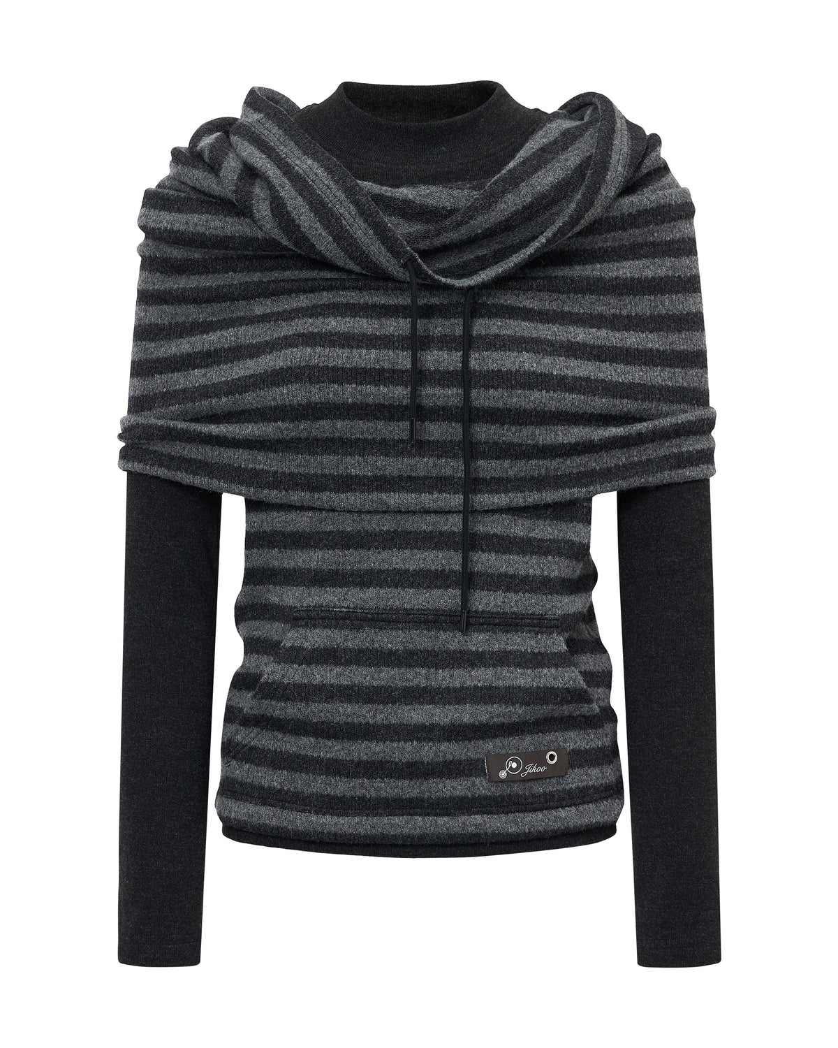 DOUBLE LAYER STRIPED COLLAR TWINSET