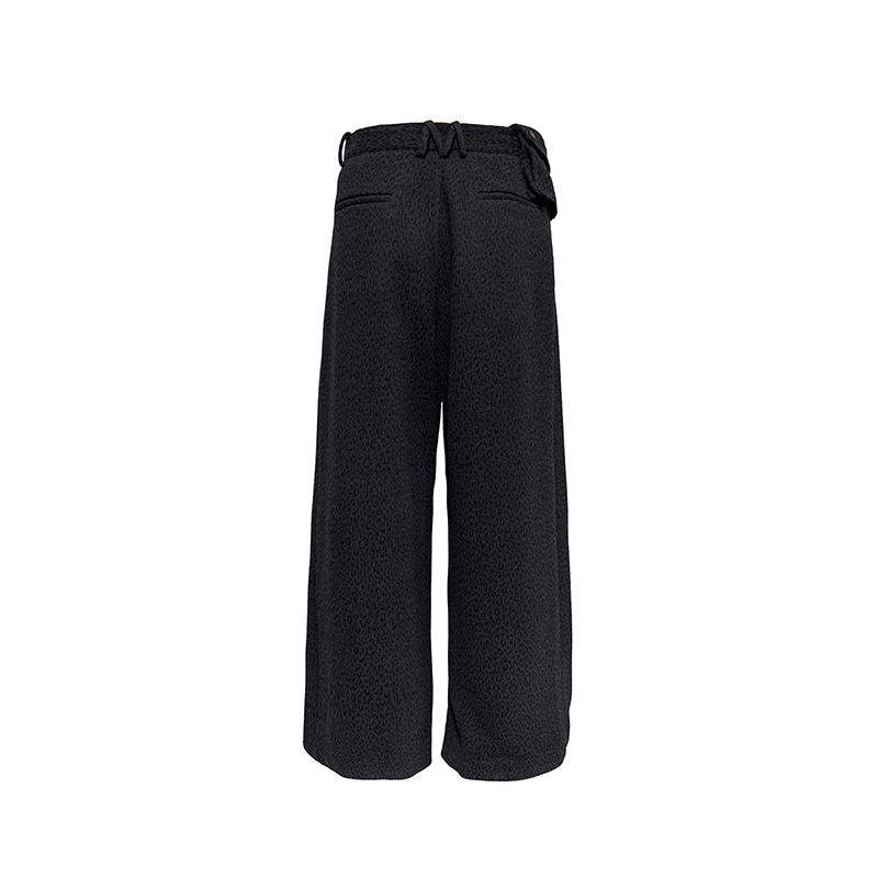 DARK LEOPARD JACQUARD TWILL PANTS