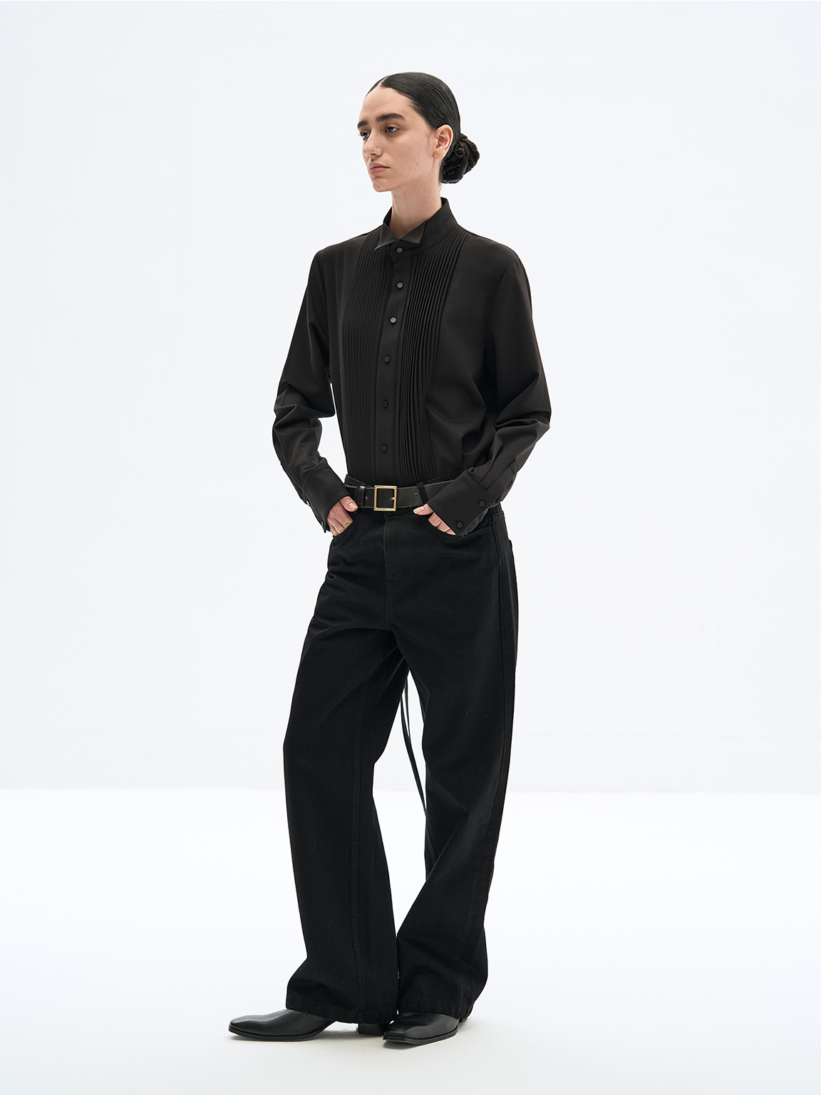 DARK BLACK DRESS UNDERSHIRT