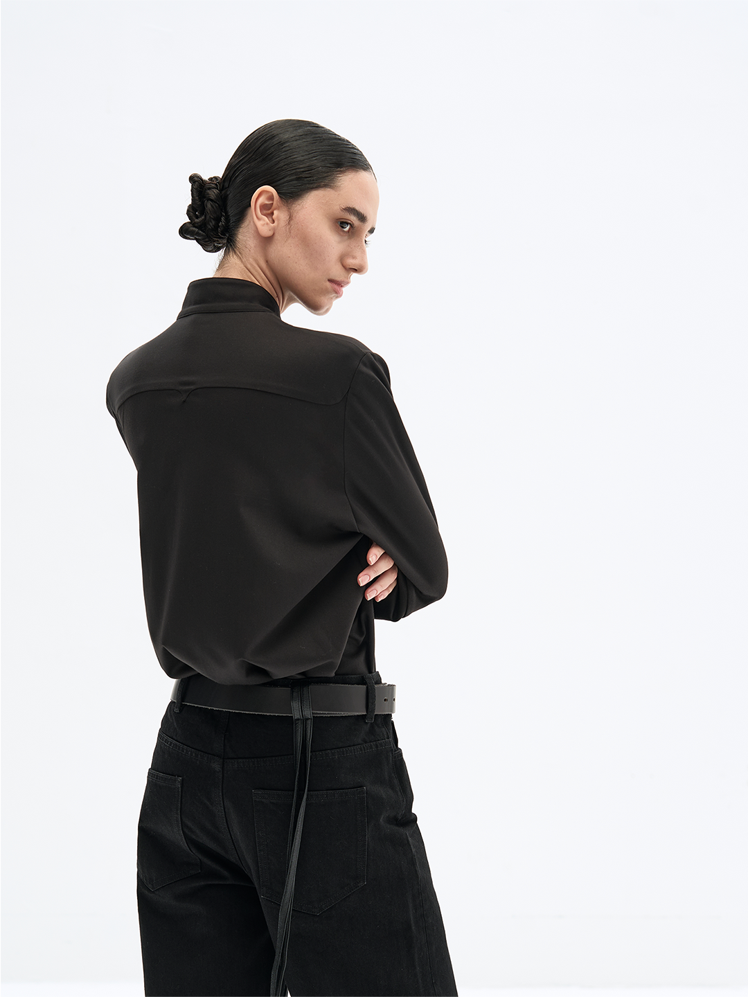 DARK BLACK DRESS UNDERSHIRT