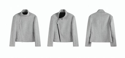 STAND-UP COLLAR WOOL JACKET