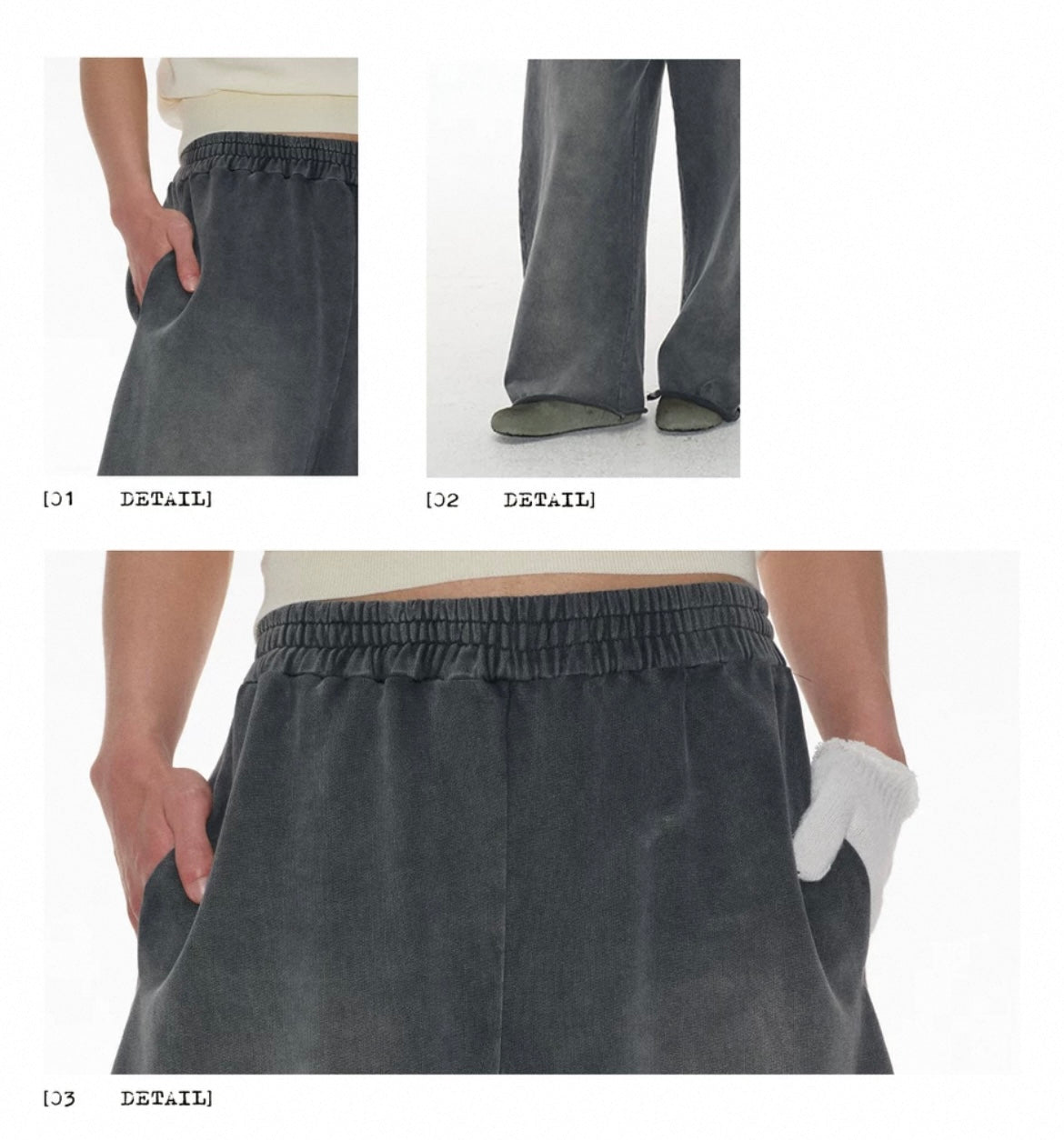 WASHED COCOON FIT FADED SWEATPANTS