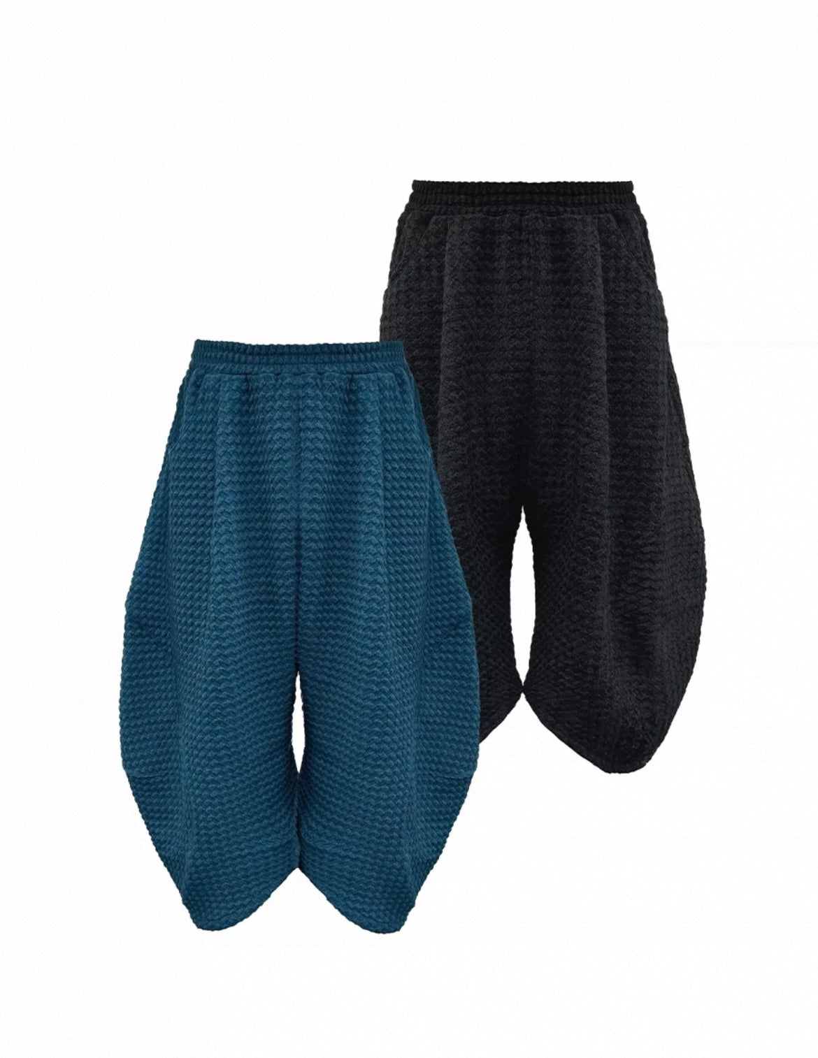 LOW CROTCH JACQUARD CROPPED FLOWER PANTS